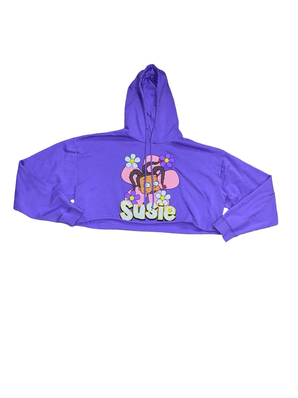 Official Nickelodeon Rugrats Susie Carmichael Graphic Print Cropped Hoodie